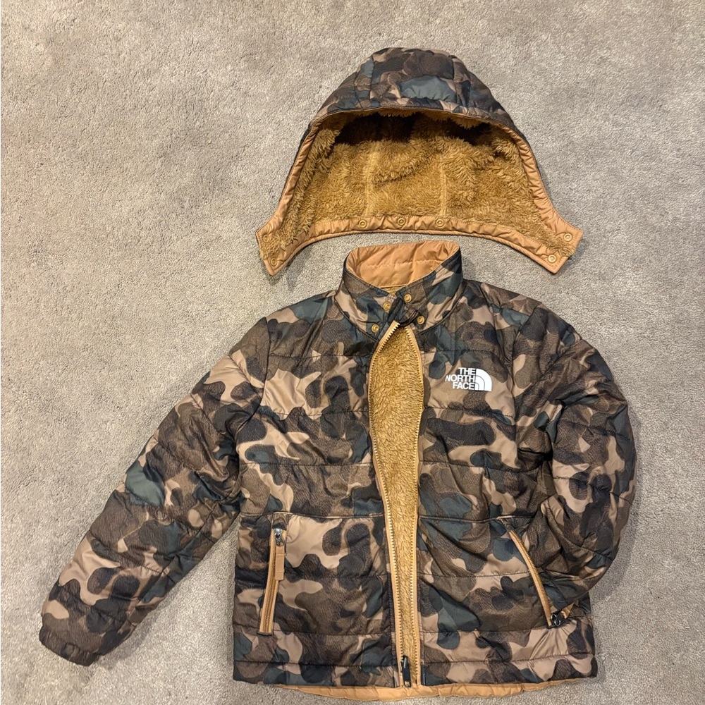 The North Face Brown Camouflage Jacket with Fleece Lining